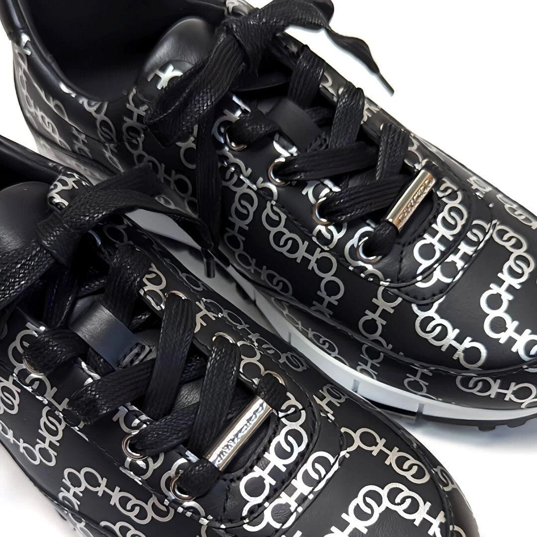 Jimmy Choo Authenticity Ensured Badge and leather monza women's sneakers