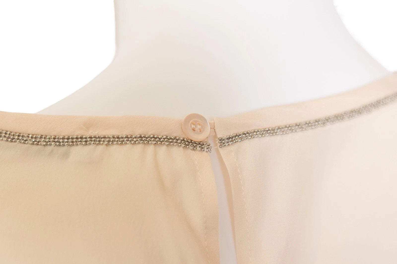 Peserico silk top with chain neckline