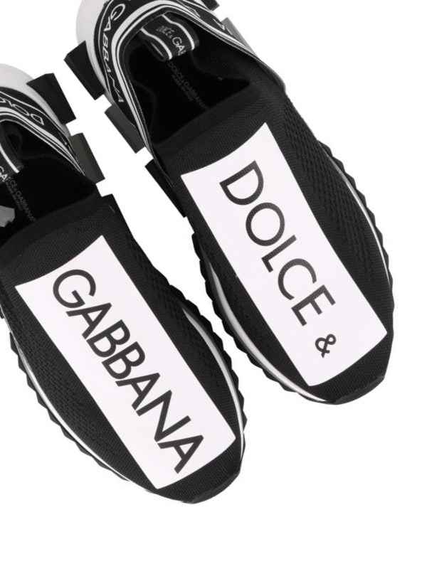 Dolce & Gabbana Sorrento Black & White Logo Sock Sneakers