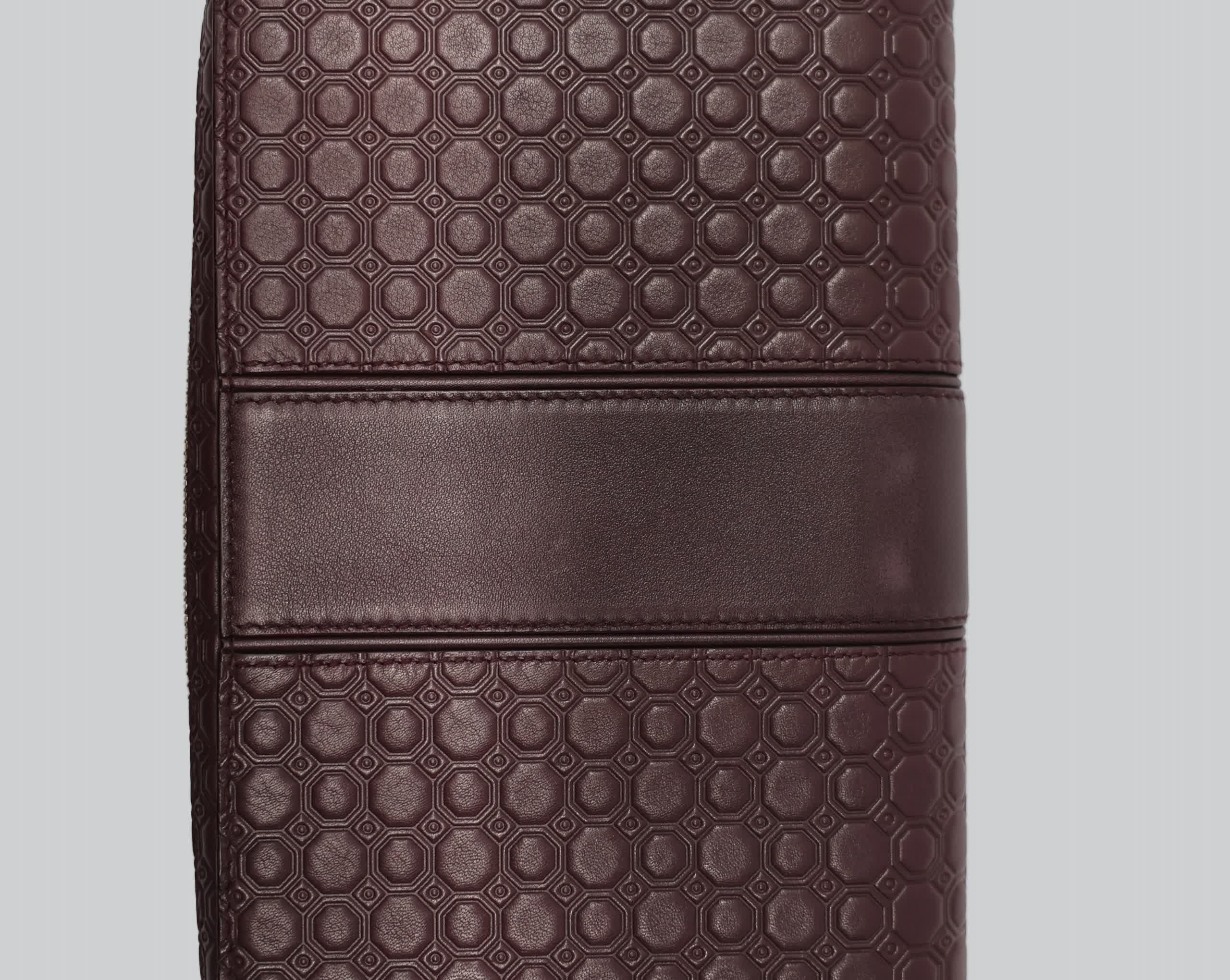 Stefano Ricci Burgundy Embossed Calfskin Zip Wallet